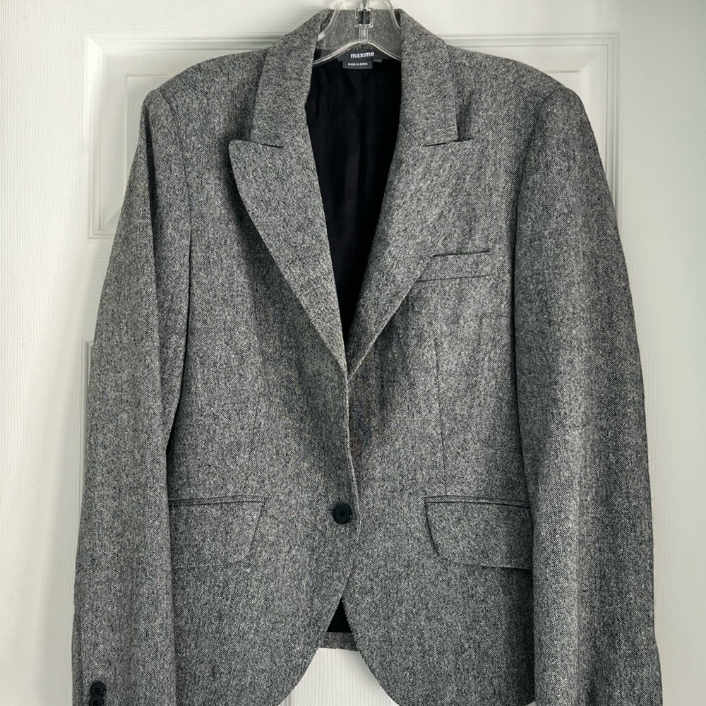 Maxime Blazer Career one button Dark heather gray size 12